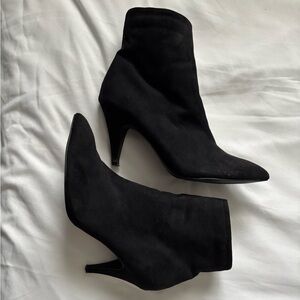 Carlos by Carlos Santana Black Suede Heeled Booties Size 9.5